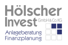 Die Hölscher Invest GmbH & Co. KG mit Stefan Hölscher hat Erfahrungen in allen Gebieten der Mittelstandsfinanzierungen einschließlich derivativer Instrumente. Im Bereich Assetmanagement arbeitet er unabhängig von Produkten und Anbietern wobei die Kernkompetenz im Bereich Investmentfonds liegt.